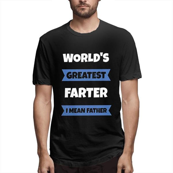 

men's t-shirts men fashion graphic worlds greatest farter fathers day dad printed youth casual t-shirt, White;black