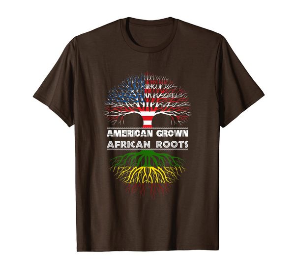 

american grown with african roots t-shirt, White;black