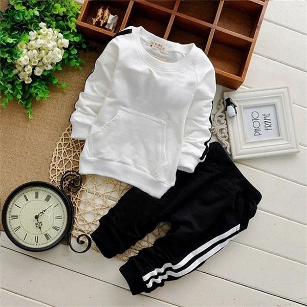 

brand boy clothes suits spring casual baby girl clothing sets children suit sweatshirts sports pants autumn kids set 210309, White