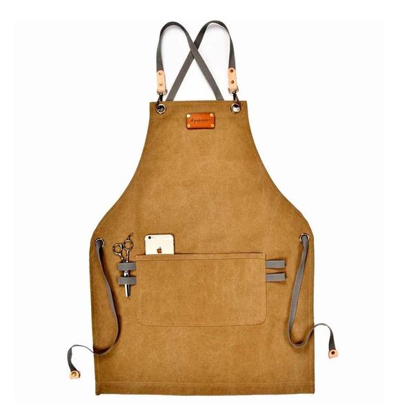 

aprons canvas thickened work apron coffee maker bar barber waiter overalls