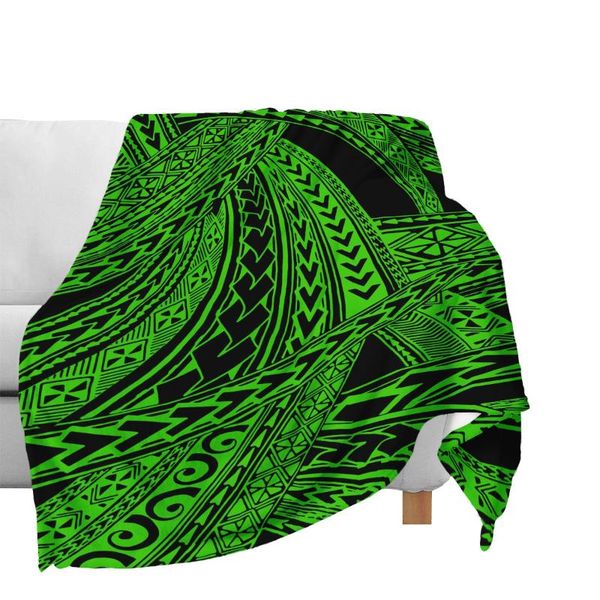 

blankets green polynesian tattoo fleece custom casual throw blanket for sofa low price super soft warm winter home