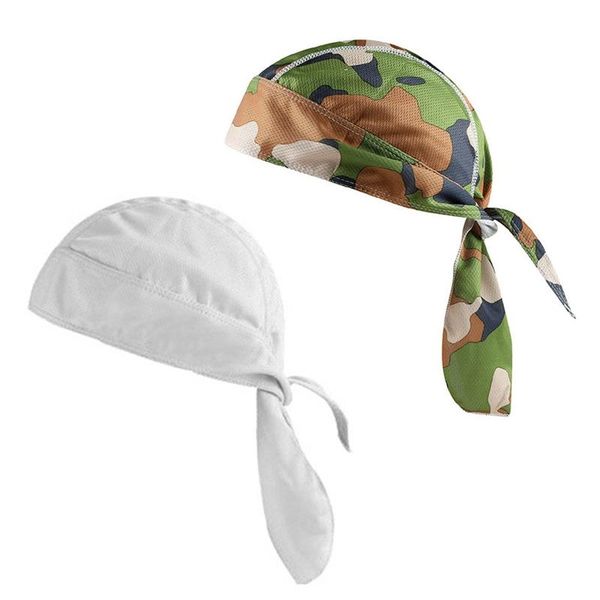 

scarves 2pcs quick dry head scarf pure cycling cap summer men running riding bandana hat hood headband,white & camouflage, Blue;gray