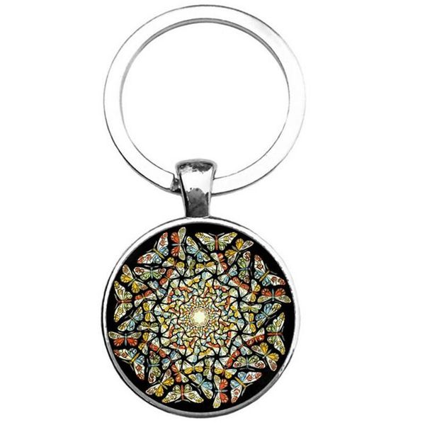 

keychains 2pcs diy time gem mandala pendant keychain, Silver