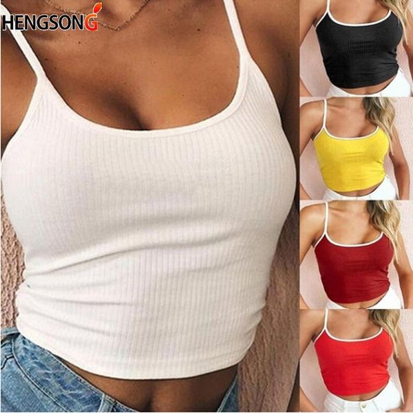 

women's tanks & camis summer women cami tank tight-fitting low-neck short ladies camisole solid color wild female clothing, White