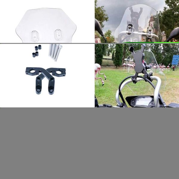 

motorcycle windshield universal modification windscreen spoiler with mounting kit 14.7x11.4"