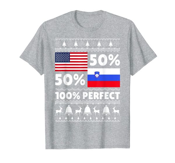 

slovenian american flags xmas ugly sweater funny cool gift t-shirt, White;black