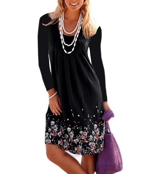 

casual dresses the spring of 2021 women's fashion long mouths around neck and comfortable loose dress style, Black;gray