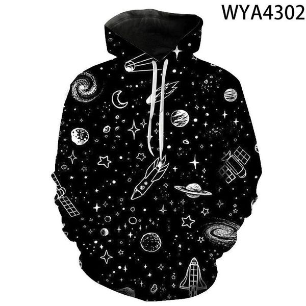 

men's hoodies & sweatshirts 2021 cool starry sky 3d printed men women children pullover long sleeve streetwear boy girl kids jacke, Black