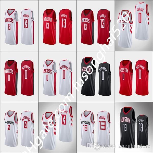 

basketball james harden jerseys 13 russell westbrook 0 edition earned city all stitched team color red black white breathable men, Black;red