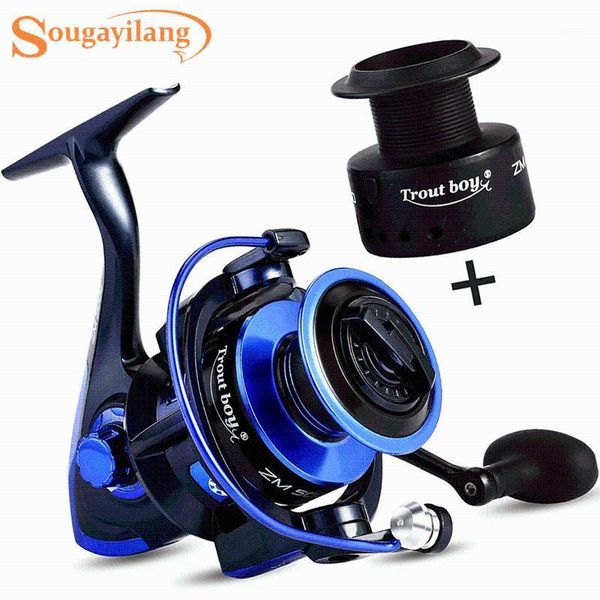 Sougayilang Angelrolle 14 BB Spinning mit Ersatzspule Max. Zug 15 kg Rad Salzwasser Süßwasser Karpfen Tackle Tools