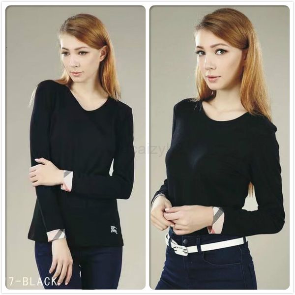 

spring sale fall winter cotton tshirt classic womens clothing long sleeve round tees business office lady slim tank, White