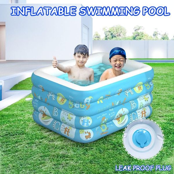 

pool & accessories kids inflatable child home use paddling large size bubble bottom square swimming for baby