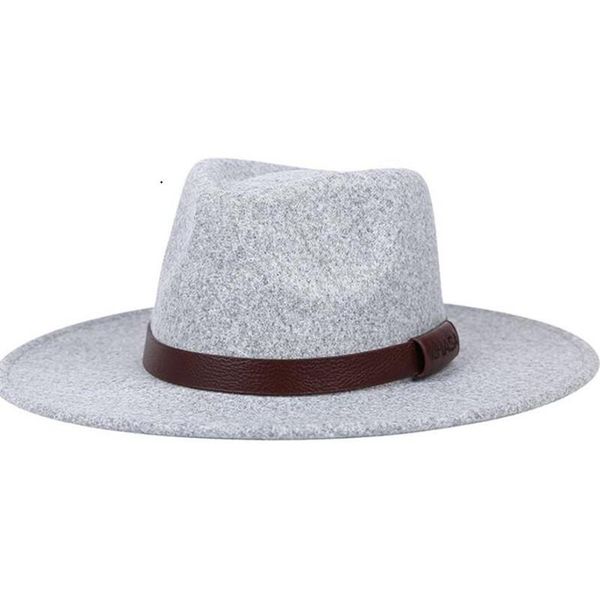 

wide brim hats 5pc large fedoras male female felt fedora hat for women men jazz panama cap woman man caps big autumn winter, Blue;gray