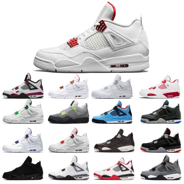 

man's basketball shoes 4s high cut black cat university red neon bred alternate motorsport orange metallic white cement cool grey pine