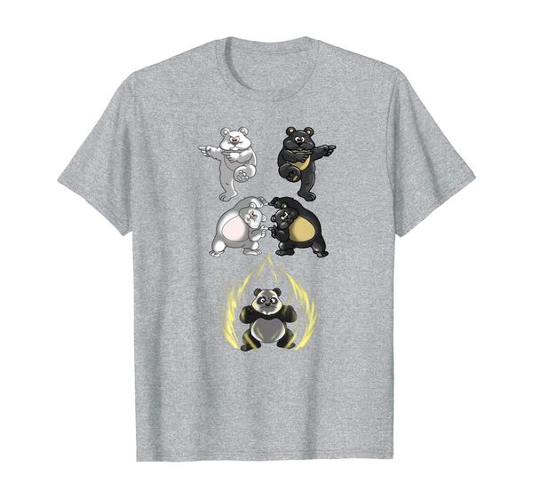 

cute black and white bear into panda fusion funny gift t-shirt, White;black