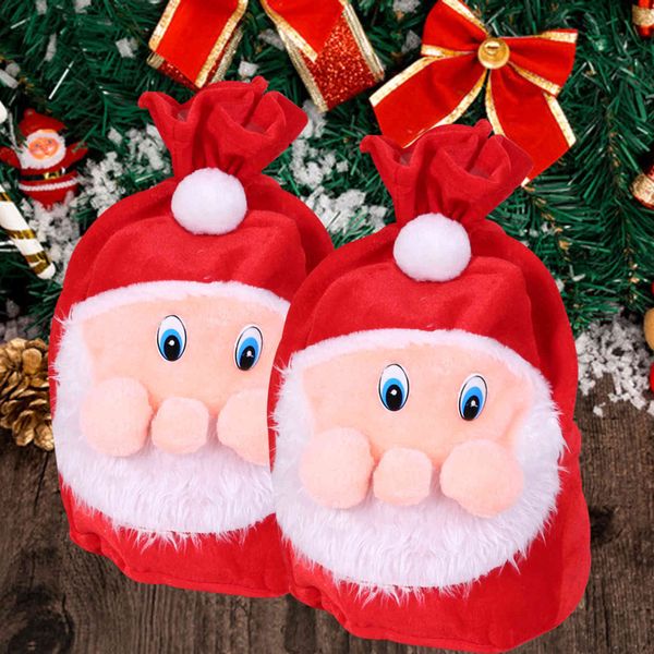

decorative supplies santa large gift bag golden velvet red candy bag large backpack