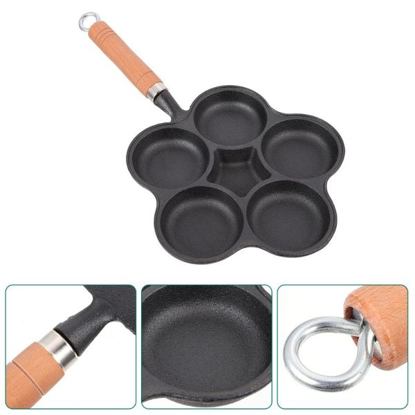 

pans 1pc kitchen hamburg making mould five-hole fried egg pan cooking tool