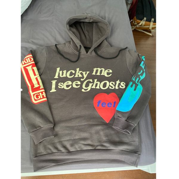 

2021 new kanye west kids see ghost flocking women hoodies sweatshirts hiphop streetwear men fashion hoodie pullover veo1, Black