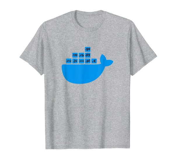 

docker js c golang ruby python hackathon tech startup t-shirt, White;black