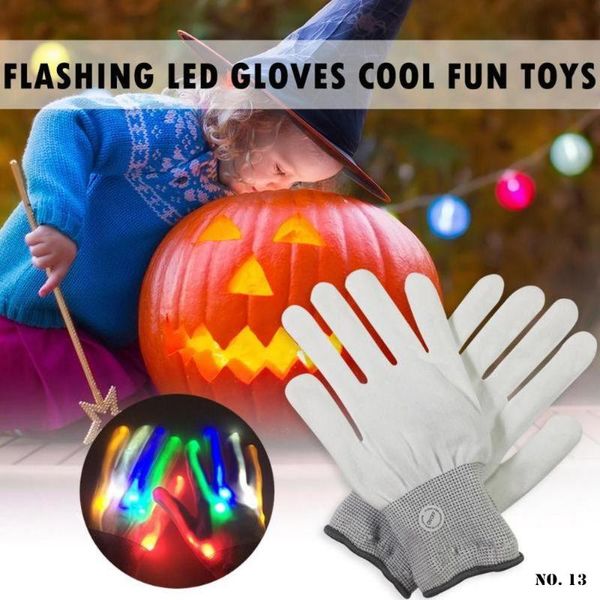 

party decoration 1 pair led luminous gloves children performance props colorful glitter for kids halloween decor christmas ornaments