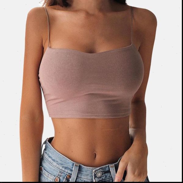 

2021 new fashion women crop solid summer camis casual tank vest sleeveless blusas drop shipping, White