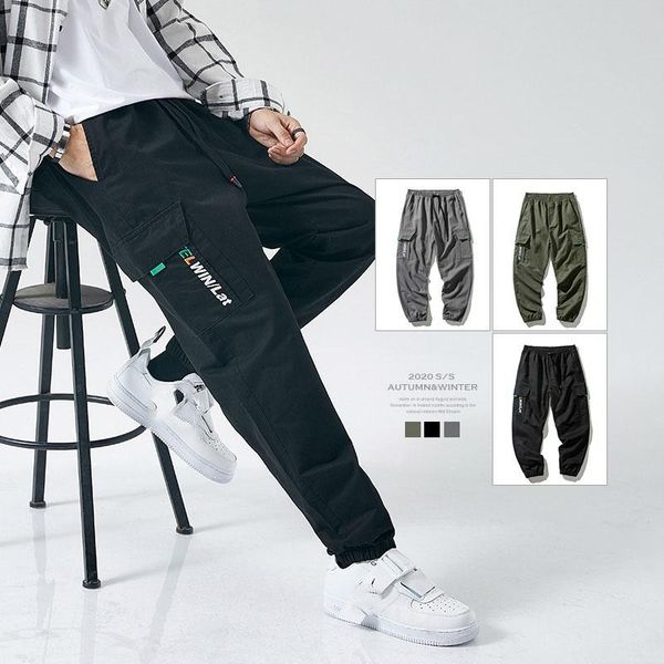 

men's pants 2021 spring autumn army camouflage cargo tactical military 42 40 48 oversize brand multi-pocket overalls trousers, Black