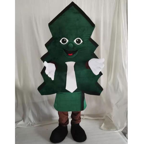 Halloween Christmas Tree Mascot Traje de Alta Qualidade Personalizar Desenhos Animados Verde Planta Plush Anime Tema Caráter Adulto Tamanho Natal Carnaval Fantasia Vestido