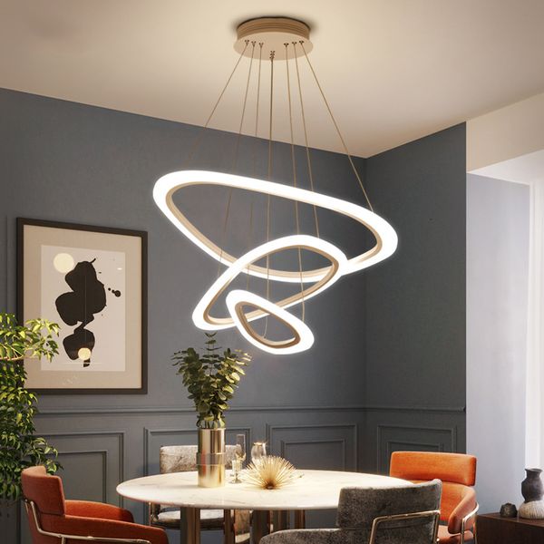 

2021 new moderno lustre home dining room kitchen fourth white triangle suspension ceiling pendant lights led u35q