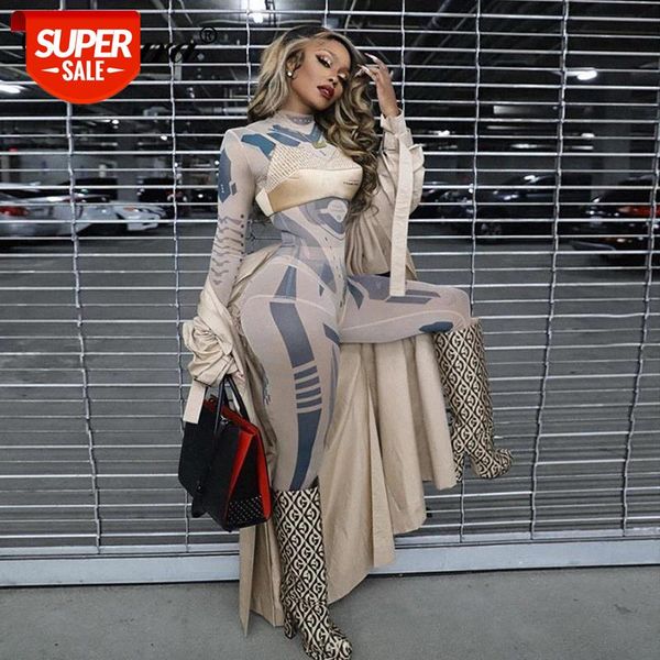 

dulzura mesh women 2 piece set long sleeve bodysuit high waist pants sheer see through bodycon streetwear tracksuit casual #di73, White