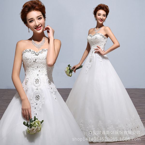 

2021 drs high-grade korean princs bride white strapls wedding drs