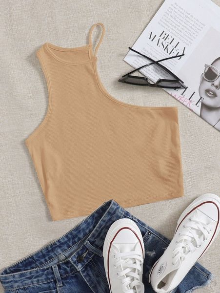 

asymmetrical neck tank s4fi#, White