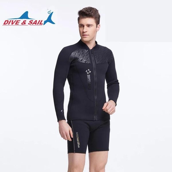

swim wear dive&sail 3mm neoprene long sleeved jumpsuit for men wetsuit scuba dive jacket wet suit winter warm surf upstream