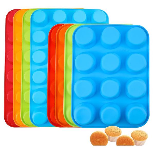 

2 pcs/set random color sile mold for baking 2 sizes 12/24 cup muffin cupcake non-stick c qylyyy