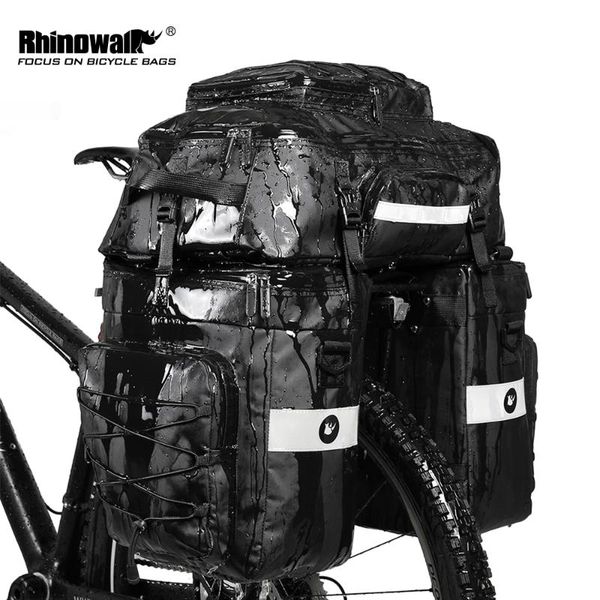 

rhinowalk mountain road bicycle bike 3 in 1 trunk bags cycling double side rear rack tail seat pannier pack luggage carrier