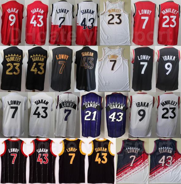 

me basketball pascal siakam jersey 43 fred vanvleet 23 kyle lowry 7 serge ibaka 9 marcus camby 21 edition earned city vintage purple, Black;red