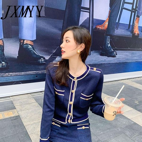 

women's two piece pants jxmyy blue ladies temperament knitted bright silk cardigan suit women straight leg trousers slim slimming two-p, White