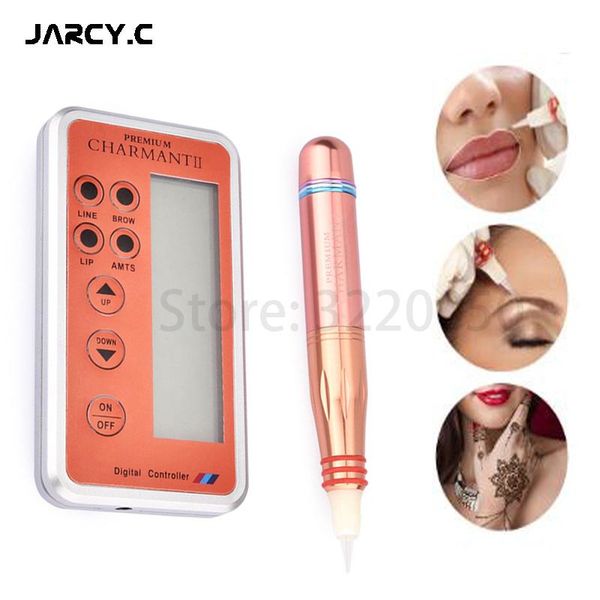 

tattoo guns kits charmant 2 korea digital permanent makeup machine for eyebrow lip eyeliner mts pen equipment with cartridge needle