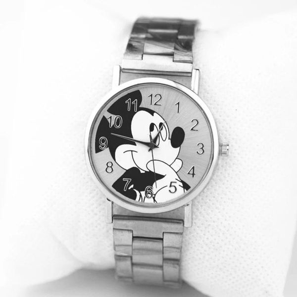 

wristwatches zegarki meskie selling cartoon casual quartz women watch stainless steel fashion ladies dress wristatches reloj, Slivery;brown