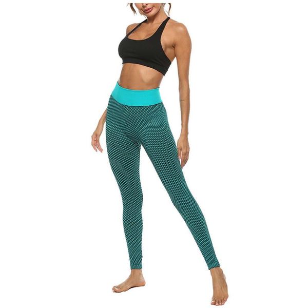 

women's leggings seamless for women lattice printing high waist stretch bodybuilding fitness push up work-out pants, Black