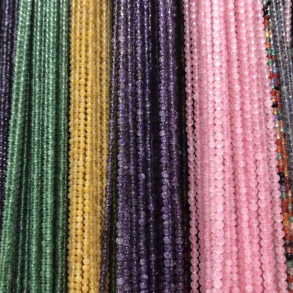 

other 2 mm round natural stone beads pink quartz amethysts lapis lazuli agates for jewelry making charm diy bracelet necklace