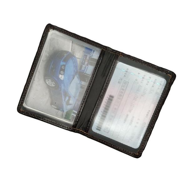 

card holders genuine leather cover for driver's documents 2021 bring business men holder women name id credit bank case fashion, Brown;gray