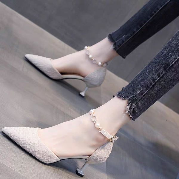 

luxury dress shoes one line buckle high-heeled sho for women, Black