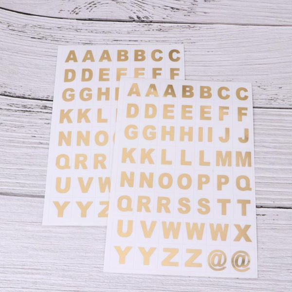 

25 sheets of stamping alphabet stickers self-adhesive english letter decals tranparent stickers for notebook scrapbook (gold