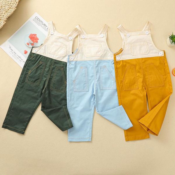 

jumpsuits 0-5t baby summer clothes girls sleeveless romper boys brace pants kids overalls kid jumpsuit girl outfits for toddler, Blue