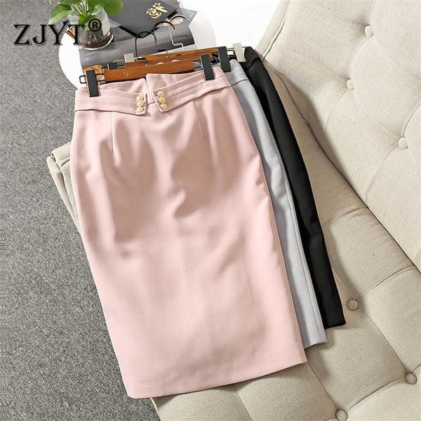 

fashion summer designers high waist office lady work pencil skirts women 210601, Black