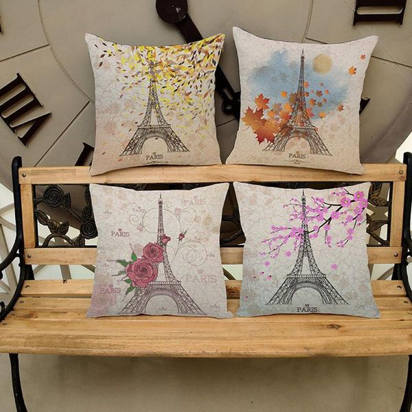 

home pillow case the eiffeltower in paris and flowers style restoring ancient ways sofa decoration art cushion cover
