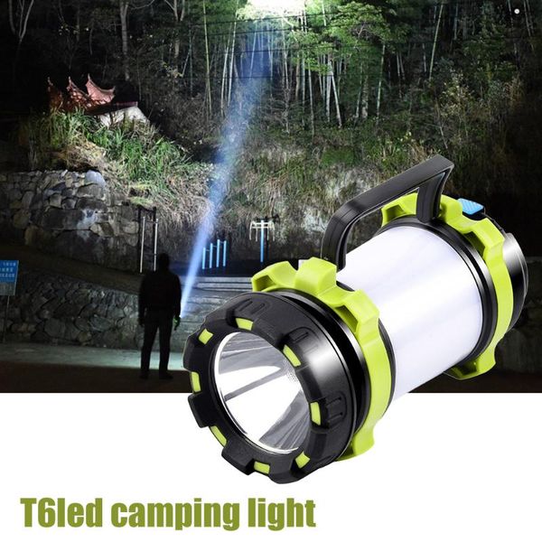 

waterproof led camping lantern t6 led torch family outdoor camping accessories for emergency hiking fishing green