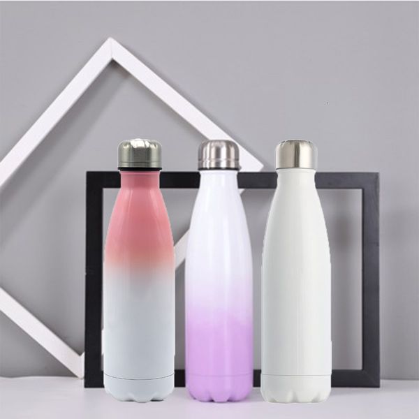

2021 new wholesale 17oz blank diy cola bottle heat transfer printing water mug stainless steel vacuum cup creative gradient color tumbler at