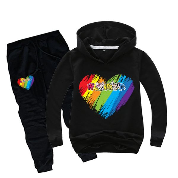 

children cartoon clothing me contro te coat and pant sets boys sweatshirts long sleeve jacket kid hooded outerwear girl trousers, White