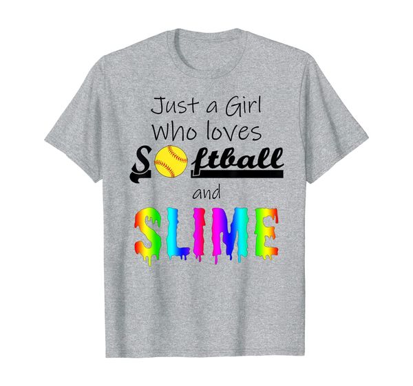 

just a girl who loves softball and slime funny sports gift, White;black